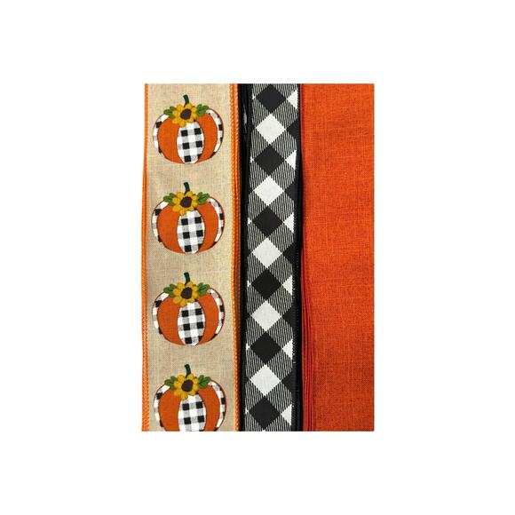 Home Sweet Home Wreath Kit - DIY Fall Sunflower Pumpkin Sign Ribbons Bundle Set - Picture 4 of 5